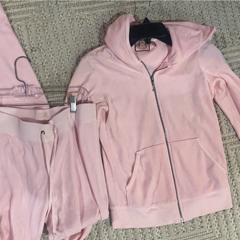 Juicy Couture Light Pink Apparel tracksuit flare velour new y2k